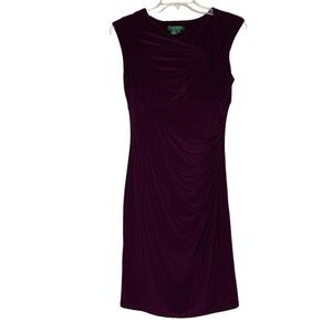 Lauren Ralph Lauren royal purple ruched sleeveless dress.‎ Size 10